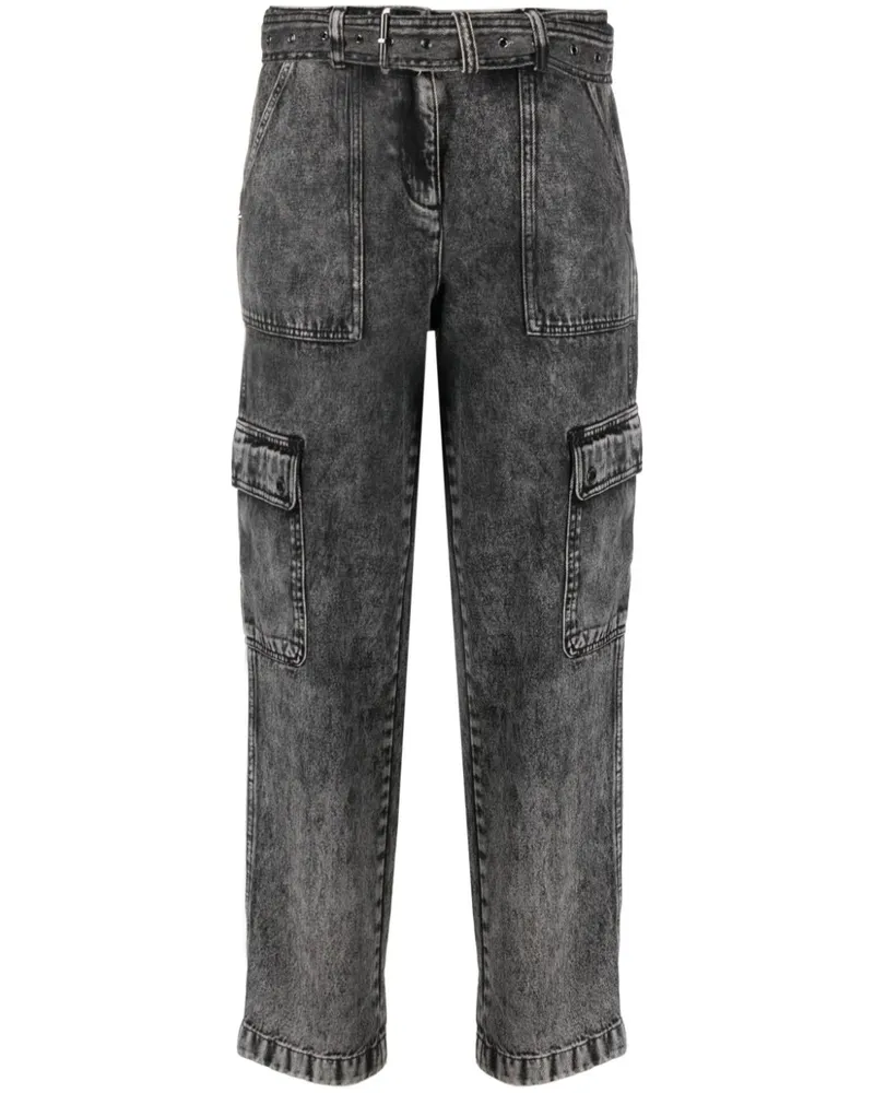 Michael Kors Straight-Leg-Jeans mit Gürtel - Schwarz Schwarz