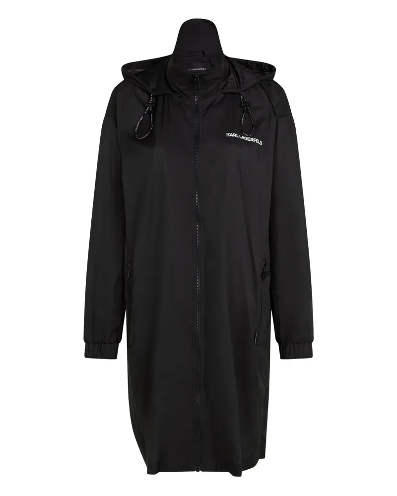 Karl Lagerfeld Verstaubarer Regenmantel mit Kapuze - Schwarz Schwarz