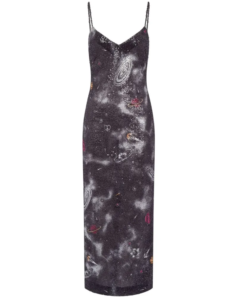 Moschino Maxikleid mit Sternmuster - Grau Grau