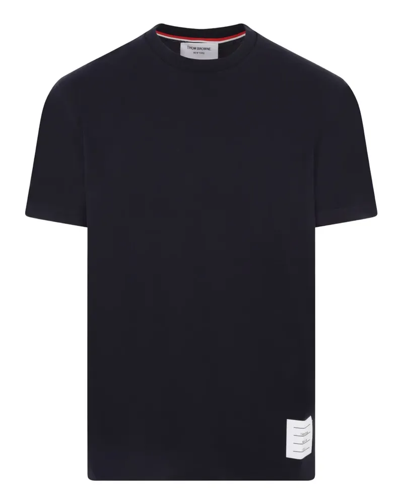 Thom Browne T-Shirt mit Logo-Patch - Blau Blau