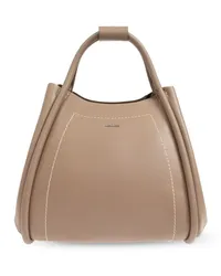 Max Mara Schultertasche mit Logo-Schild Nude