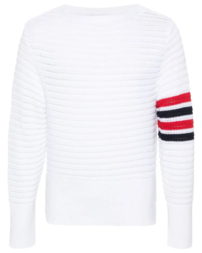 Thom Browne Pullover mit Streifen Weiß