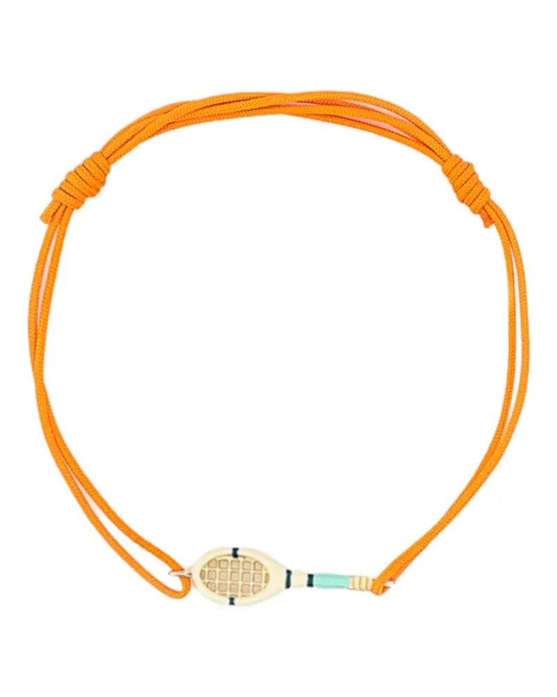 Aliita Tennis Mint racket-charm cord bracelets - Gold Gold