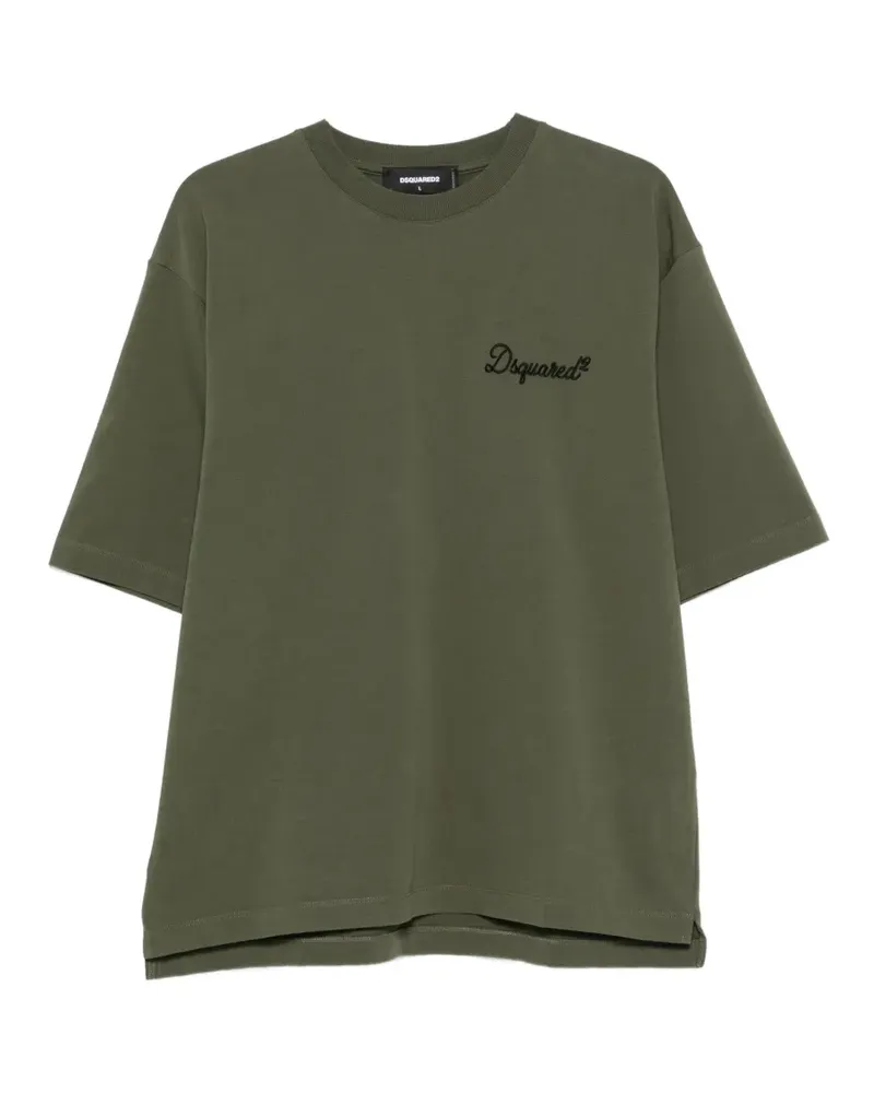 Dsquared2 T-Shirt mit Logo-Stickerei - Grün Grün