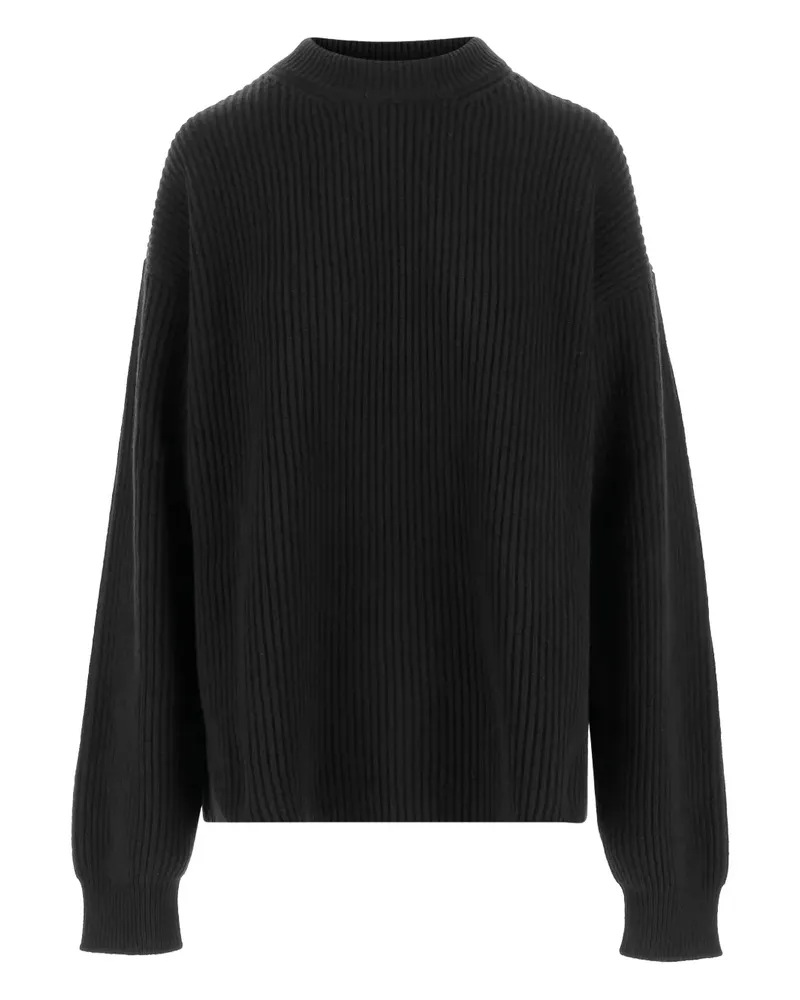 Jil Sander Gerippter Pullover - Schwarz Schwarz