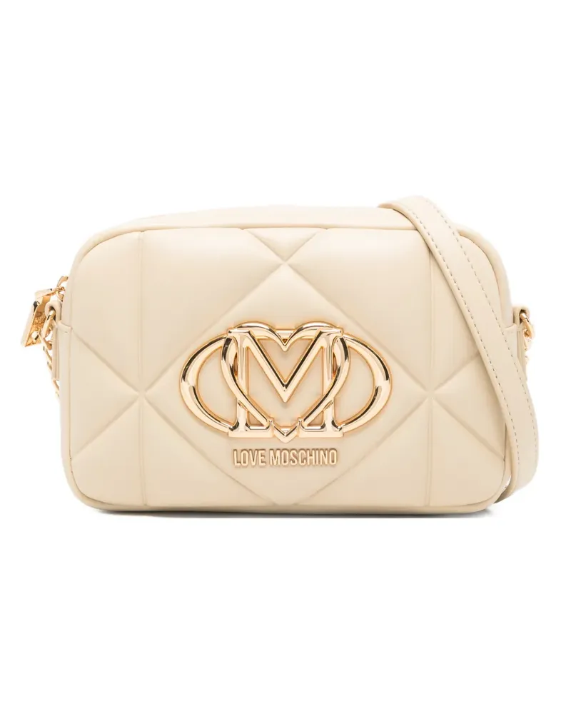 Moschino quilted logo crossbody bag - Nude Nude
