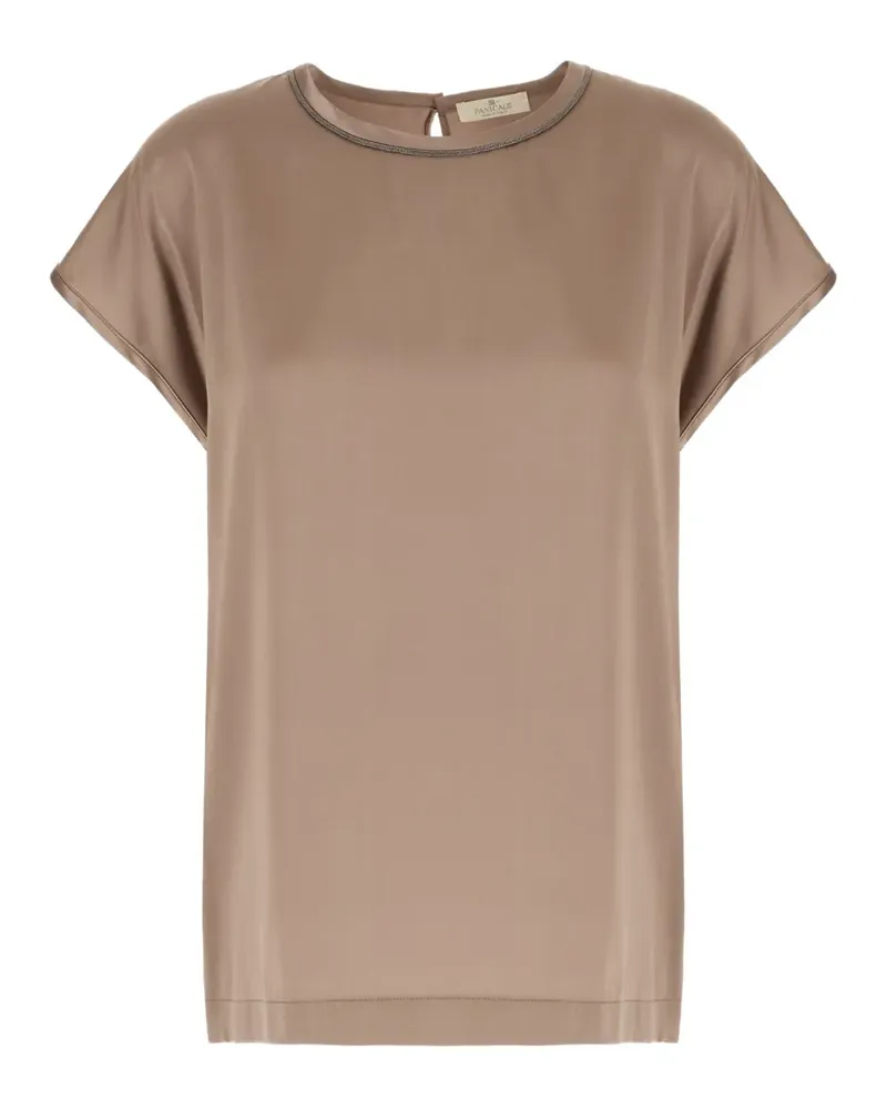 PANICALE Cashmere eiffel trim top - Nude Nude