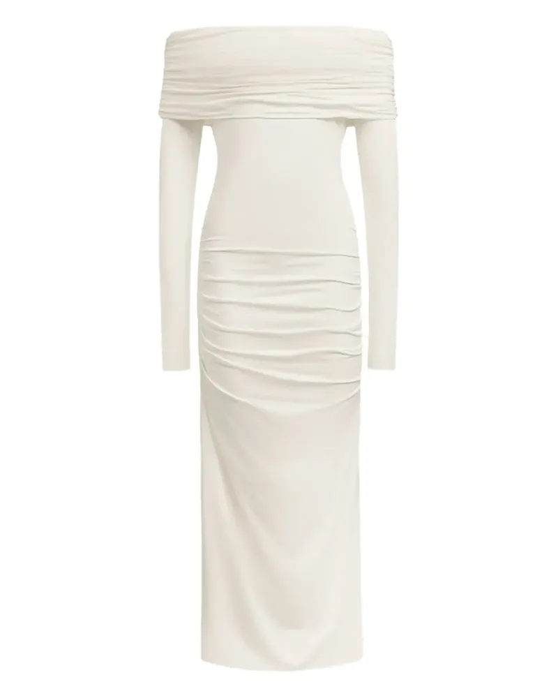 12 STOREEZ Langärmeliges Kleid - Weiß Weiß