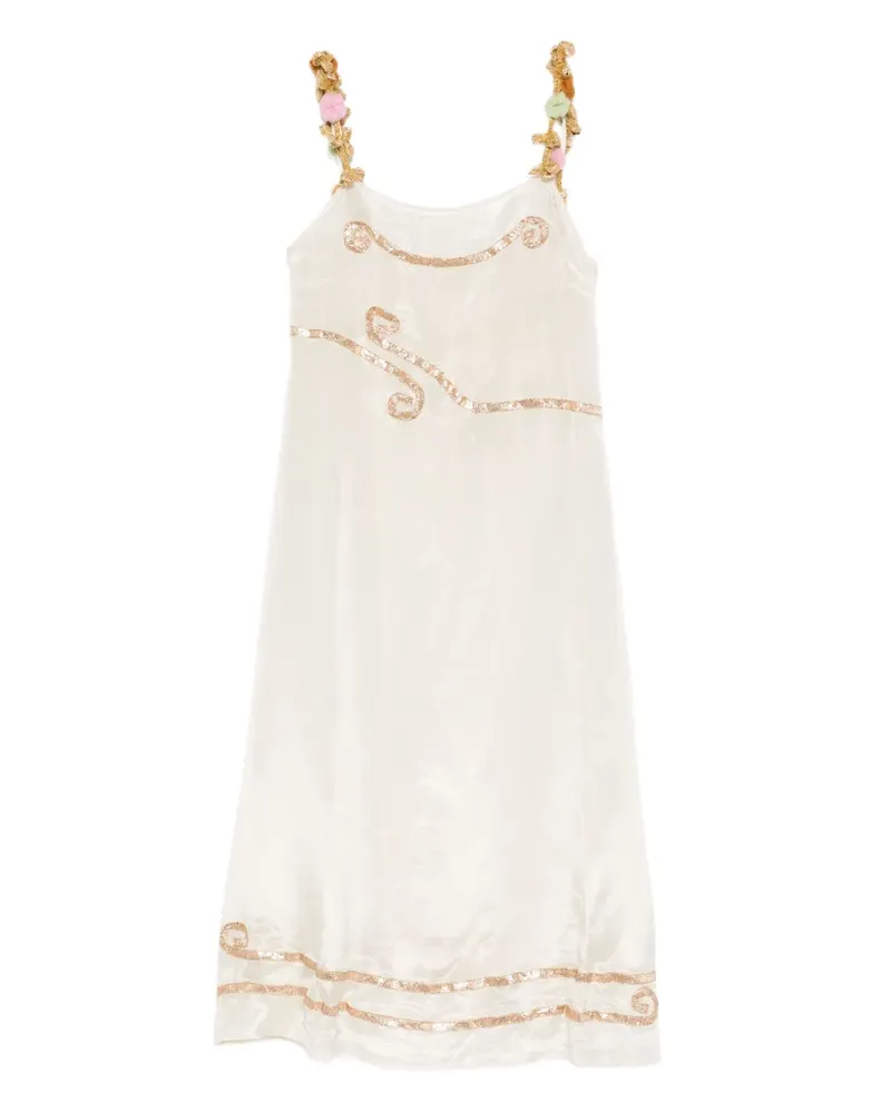 BODE Lido strappy embellished dress - Nude Nude