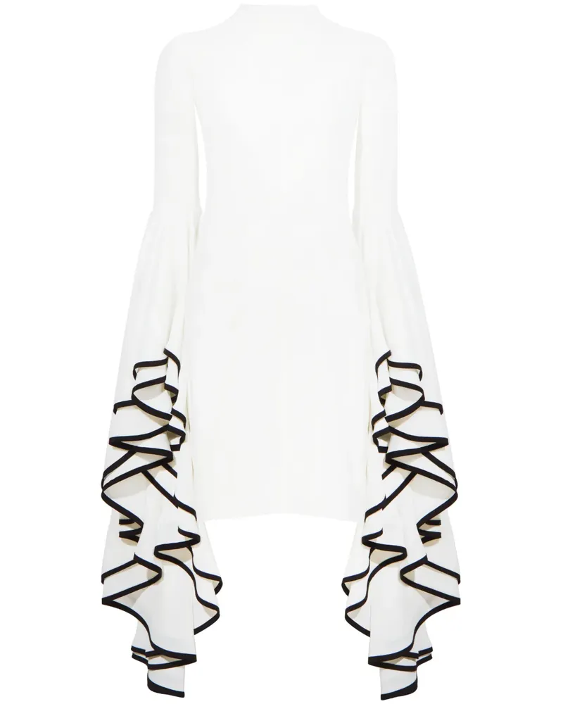 Proenza Schouler Kreppkleid mit gerüschten Ärmeln - Weiß Weiß