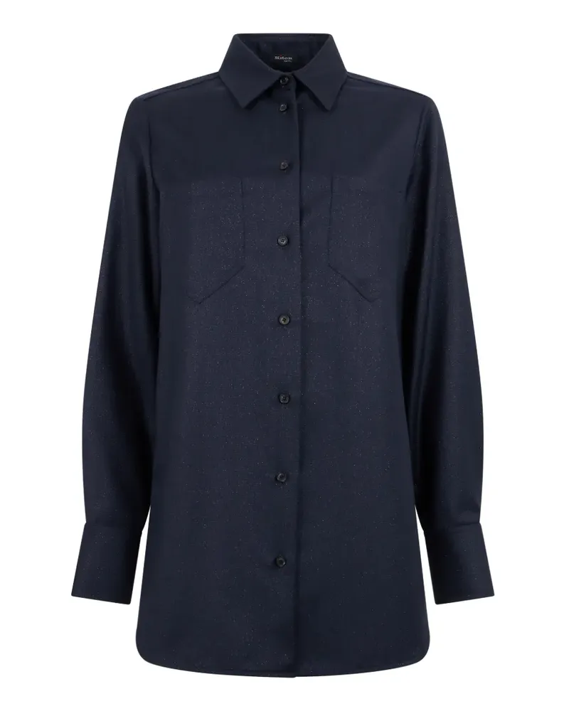 Kiton metallic virgin wool shirt - Blau Blau