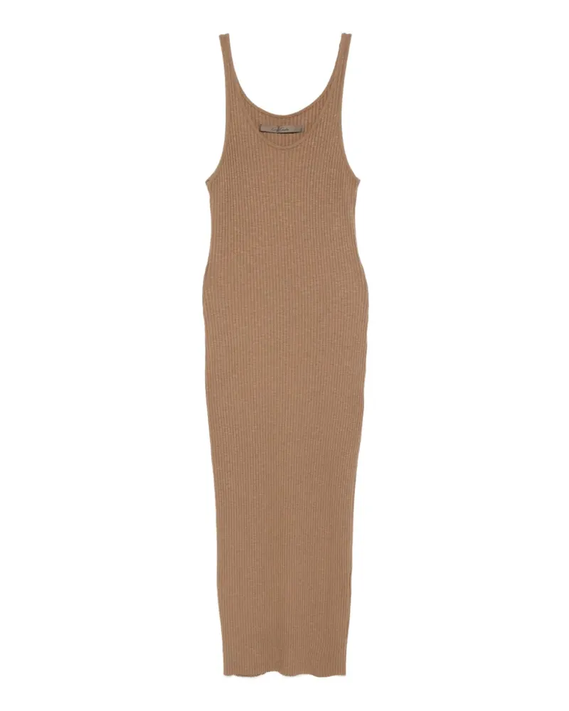 Enza Costa ribbed-knit slim-fit midi dress - Braun Braun