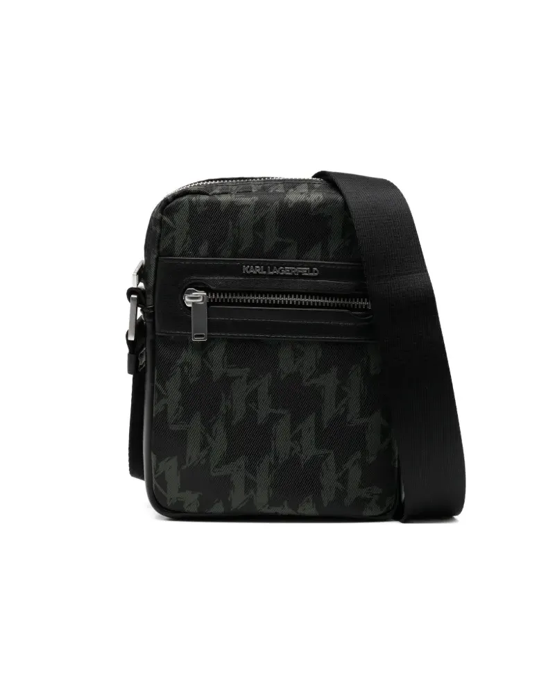 Karl Lagerfeld monogram messenger bag - Schwarz Schwarz