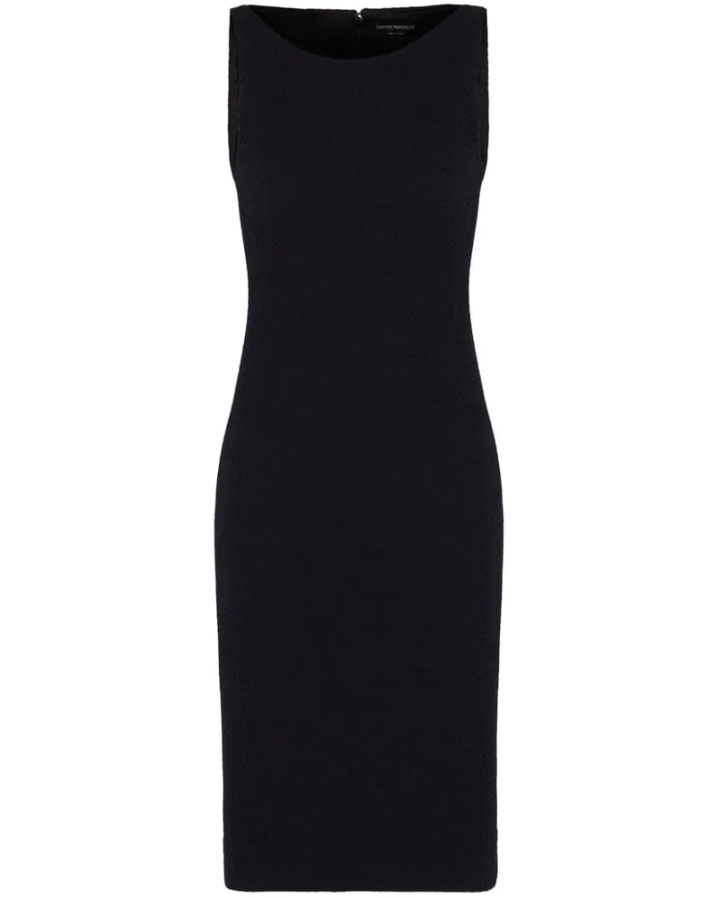 Emporio Armani Gestricktes Schlauchkleid mit Zickzackmuster - Schwarz Schwarz