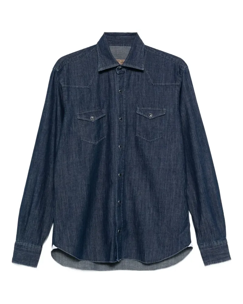 BARBA Klassisches Jeanshemd - Blau Blau