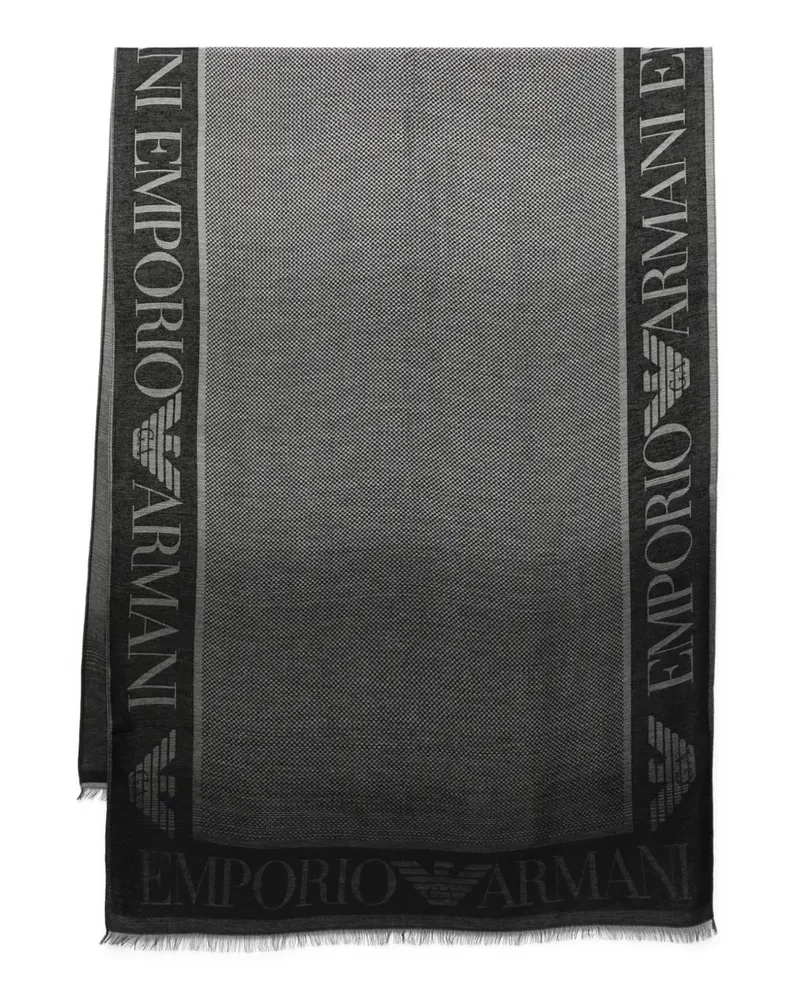 Emporio Armani Schal mit Logo-Verzierung - Schwarz Schwarz