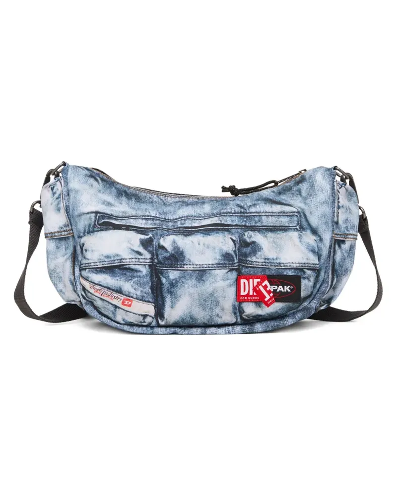 Diesel x Eastpak Trompe-L'oeil Jeans-Schultertasche - Blau Blau