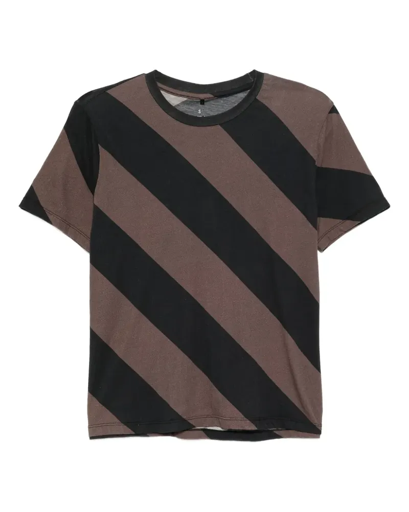 Cynthia Rowley T-Shirt mit diagonalen Streifen - Schwarz Schwarz