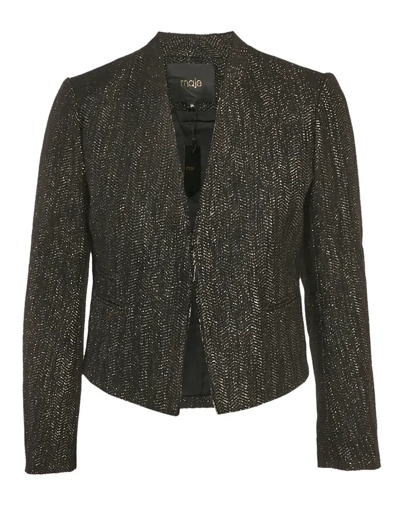 Maje lurex-detail hook-front jacket - Schwarz Schwarz