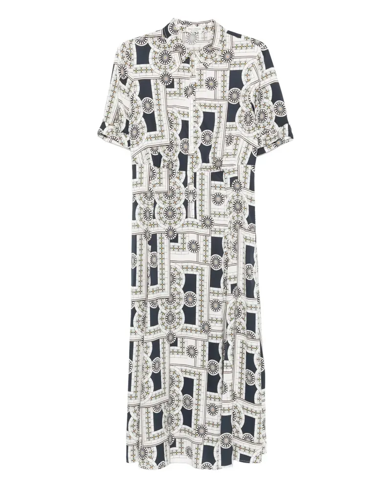 Marc O'Polo Midikleid mit geometrischem Print - Weiß Weiß