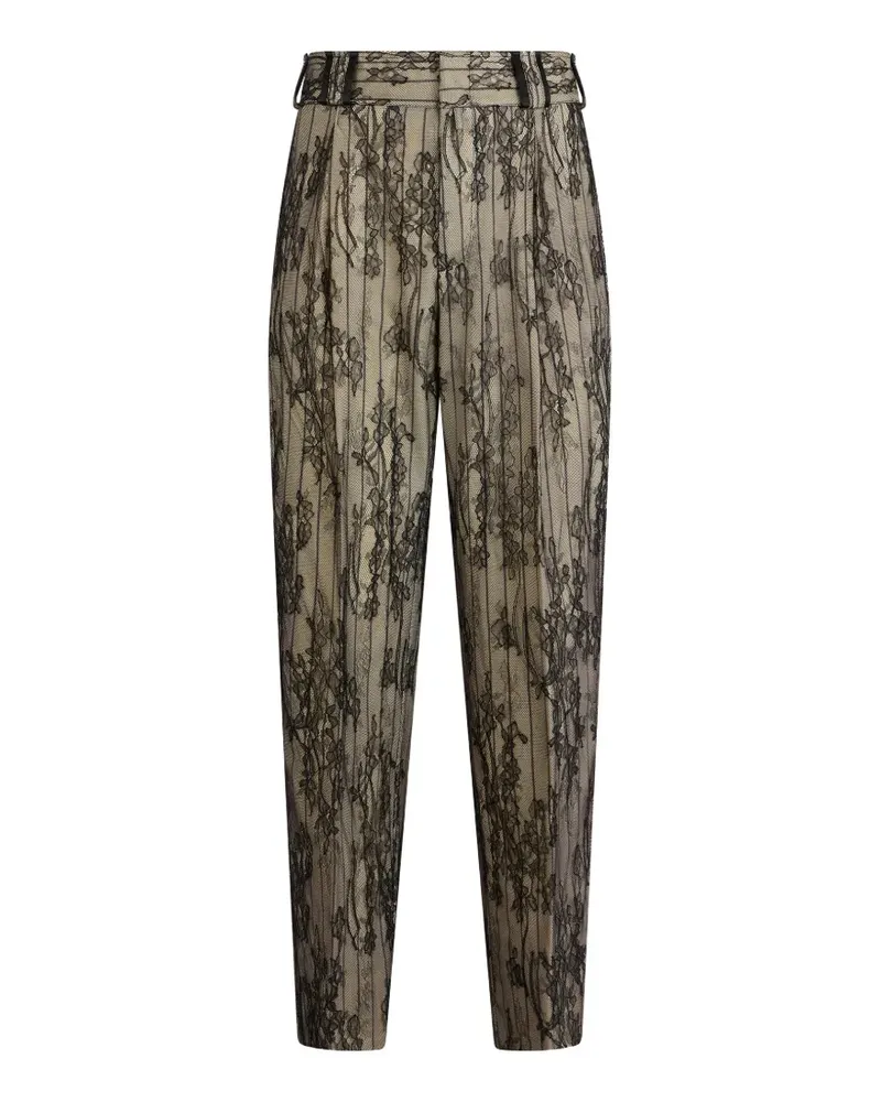 Moschino floral-lace trousers - Nude Nude