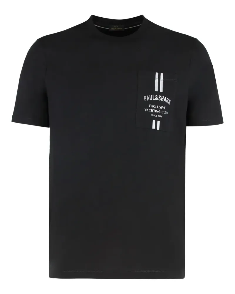 Paul & Shark T-Shirt mit Logo-Print - Schwarz Schwarz