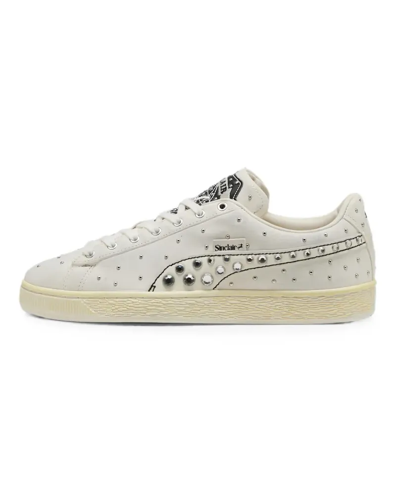 Puma x SINCLAIR Suede Worn stud-embellished sneakers - Nude Nude