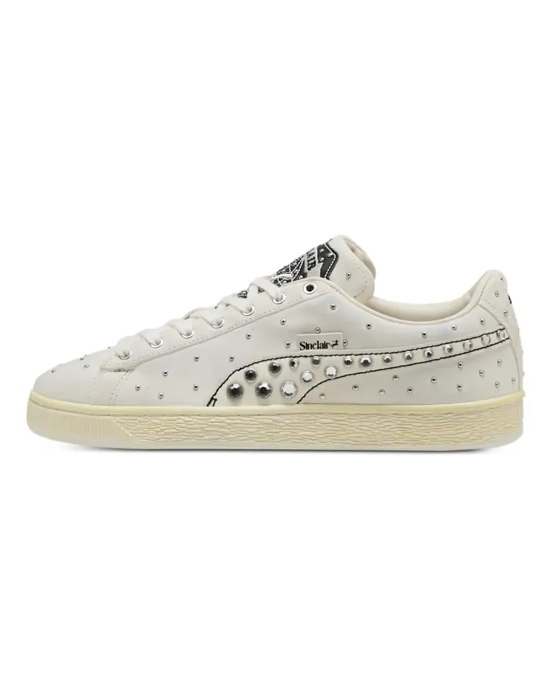 Puma x SINCLAIR Suede Worn stud-embellished sneakers - Nude Nude