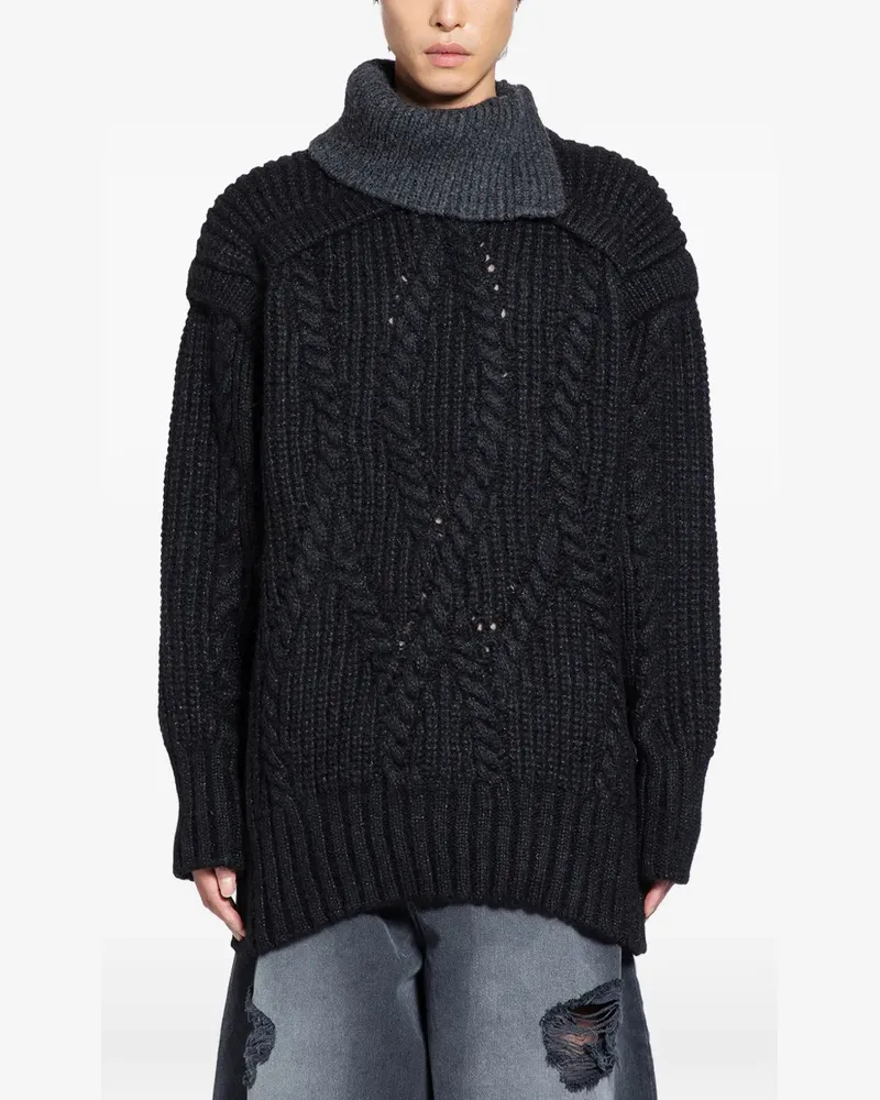 Simone Rocha contrast high-neck knit jumper - Schwarz Schwarz