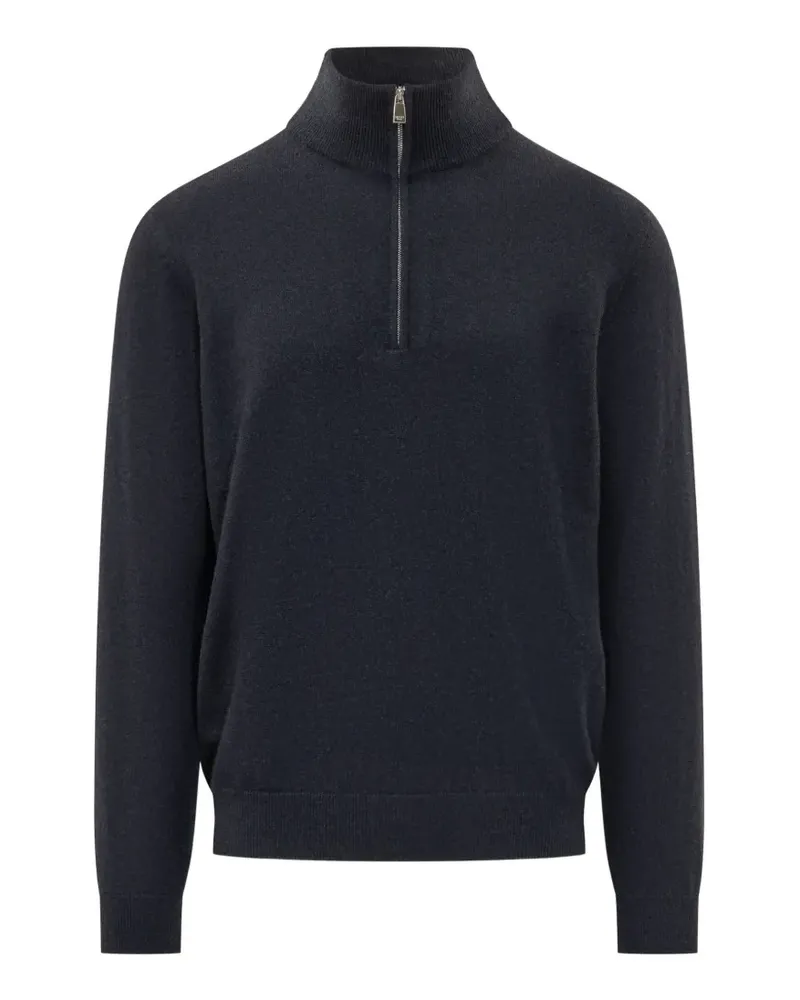 Malo Sergio quarter-zip cashmere sweater - Blau Blau