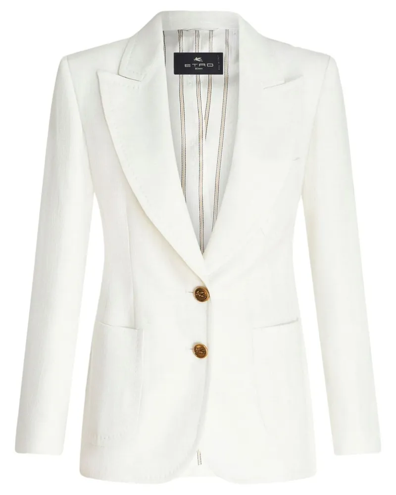 Etro Einreihiger Blazer - Weiß Weiß