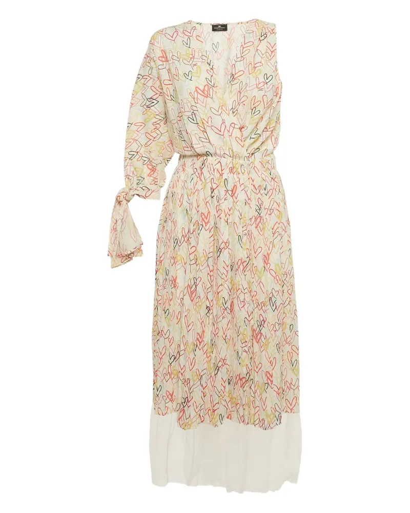 Elisabetta Franchi Midikleid mit Herz-Print - Nude Nude