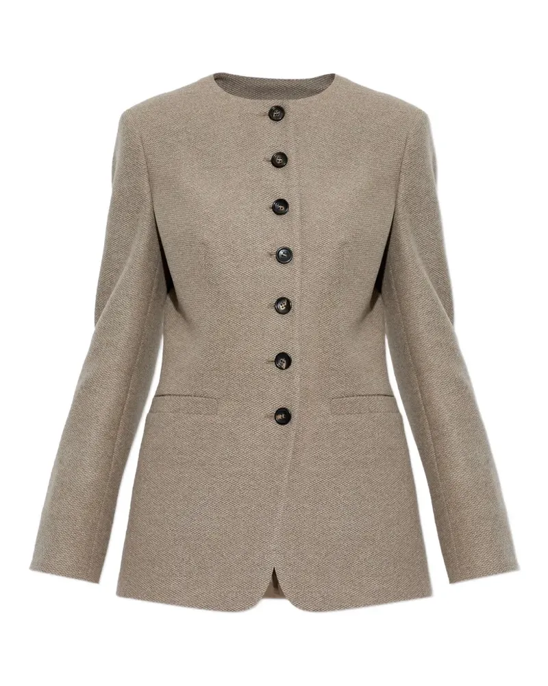 Max Mara crew-neck button-up jacket - Grau Grau