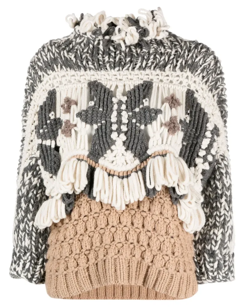 Brunello Cucinelli Grob gestrickter Kaschmirpullover - Nude Nude