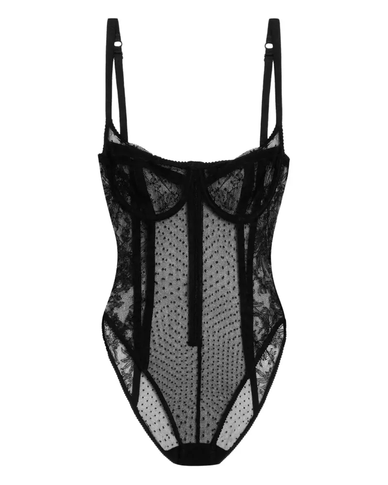 Dolce & Gabbana Body mit Spitzeneinsätzen - Schwarz Schwarz