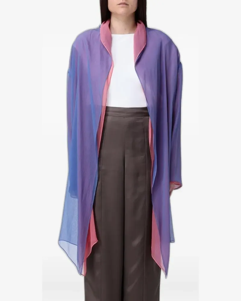 Giorgio Armani triple-layer silk cape - Blau Blau