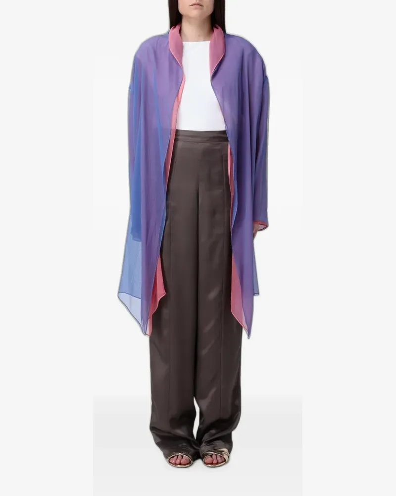 Giorgio Armani triple-layer silk cape - Blau Blau