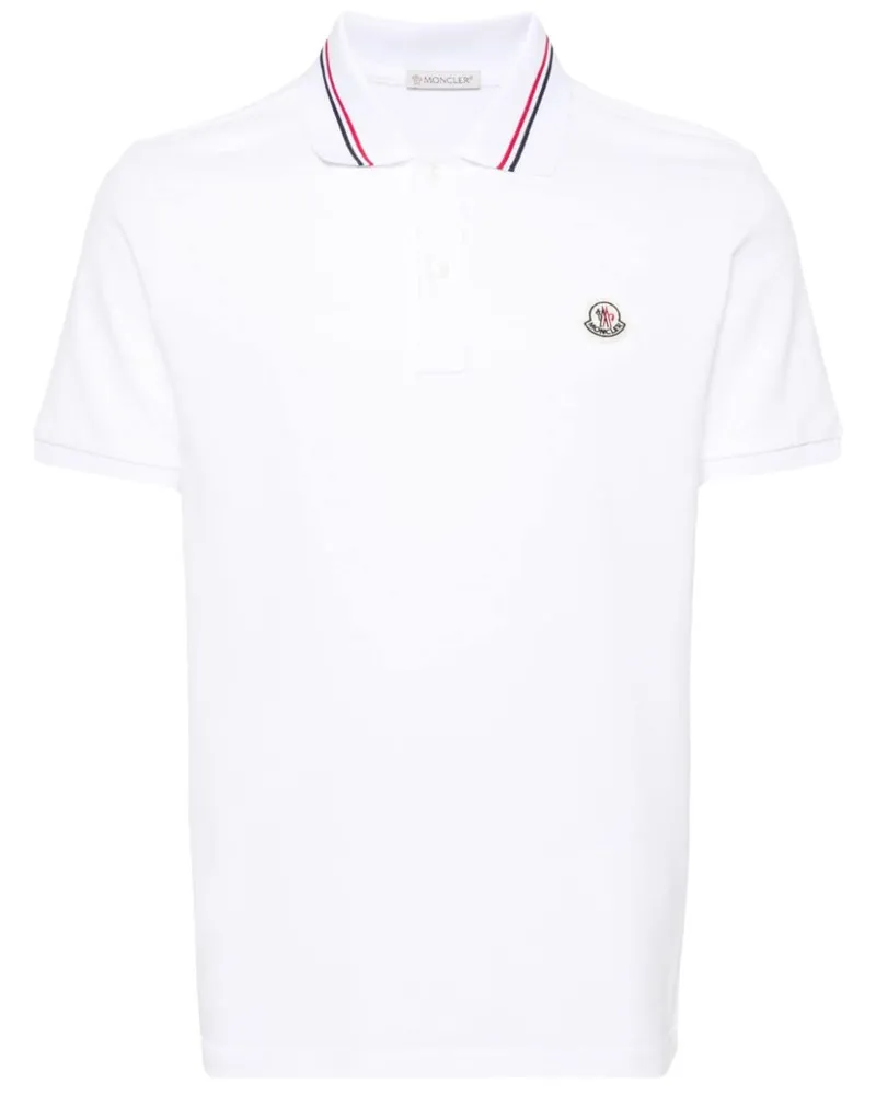 Moncler Poloshirt mit Logo-Patch - Weiß Weiß