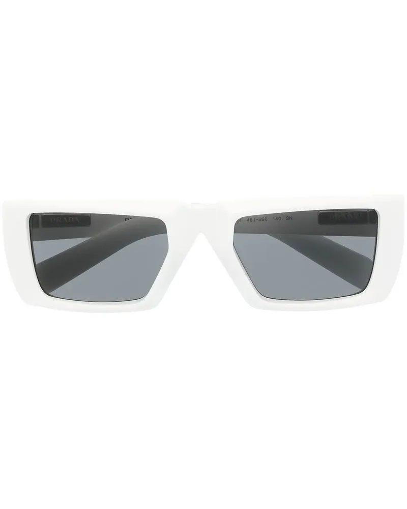 Prada Eckige Brille mit Logo - Weiß Weiß