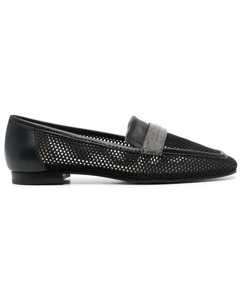 Fabiana Filippi Loafer mit eckiger Kappe 10mm Schwarz