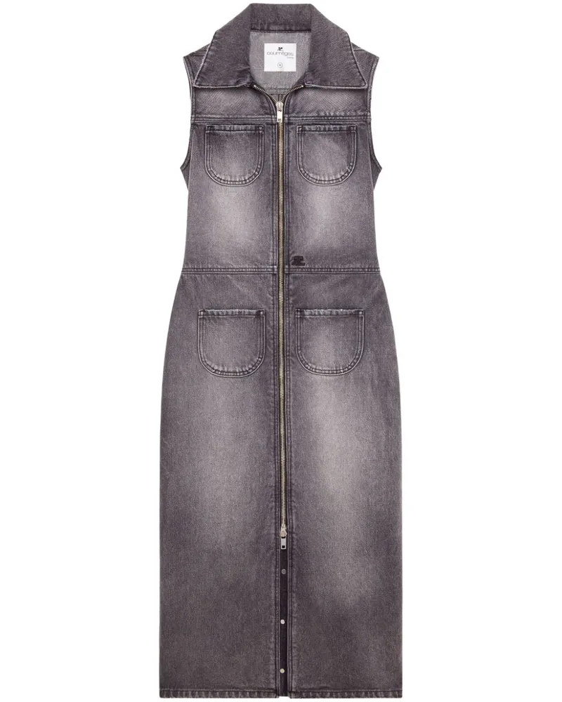 Courrèges Jeanskleid mit Taschen - Grau Grau