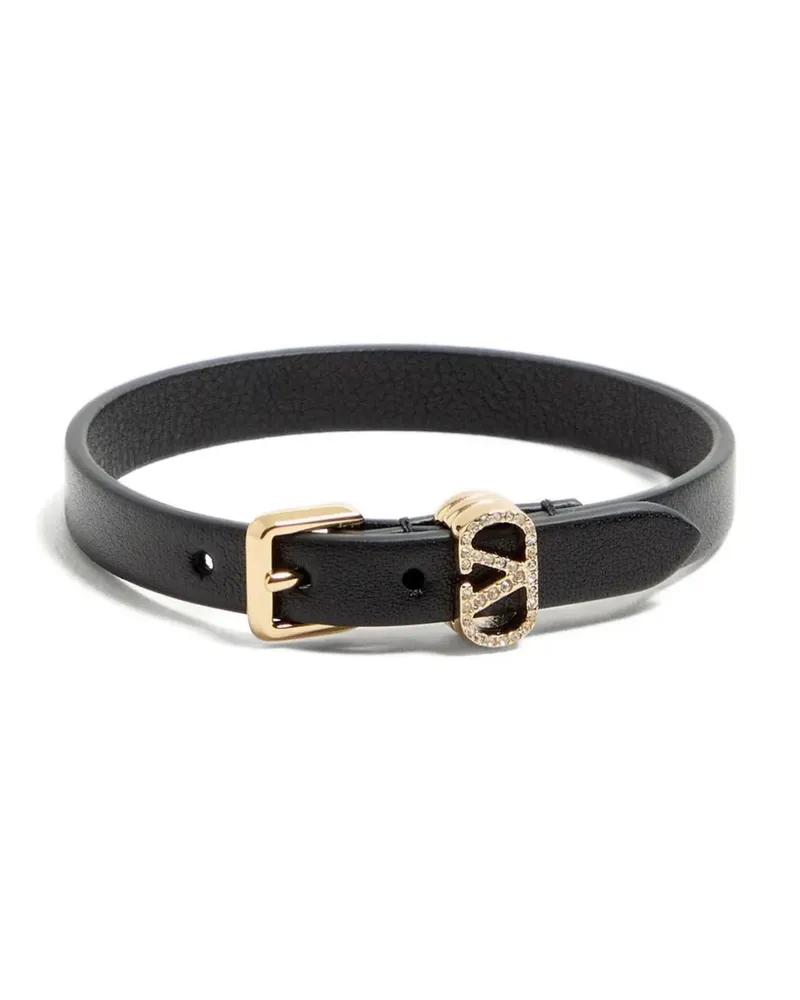Valentino Garavani Lederarmband mit dekorativen Schnallen - Schwarz Schwarz
