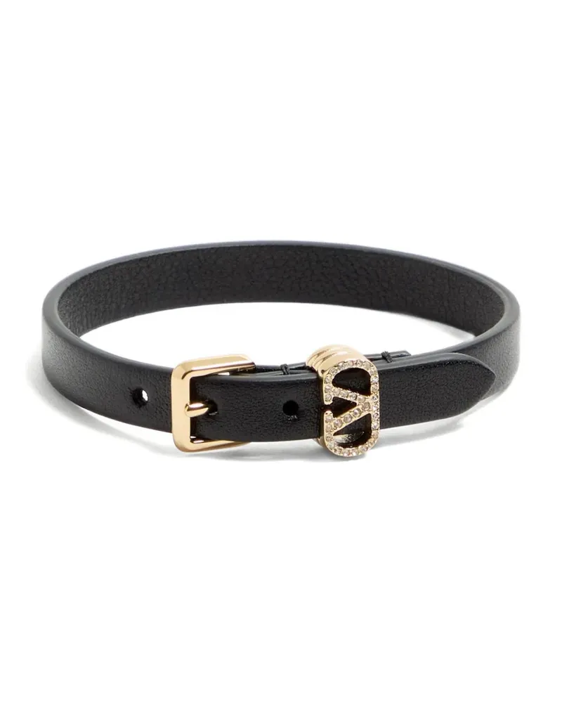 Valentino Garavani Lederarmband mit dekorativen Schnallen - Schwarz Schwarz