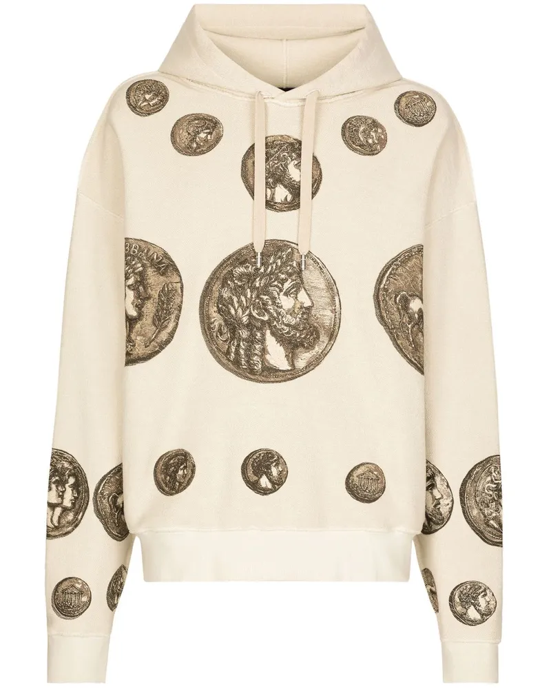 Dolce & Gabbana Hoodie mit grafischem Print - Nude Nude