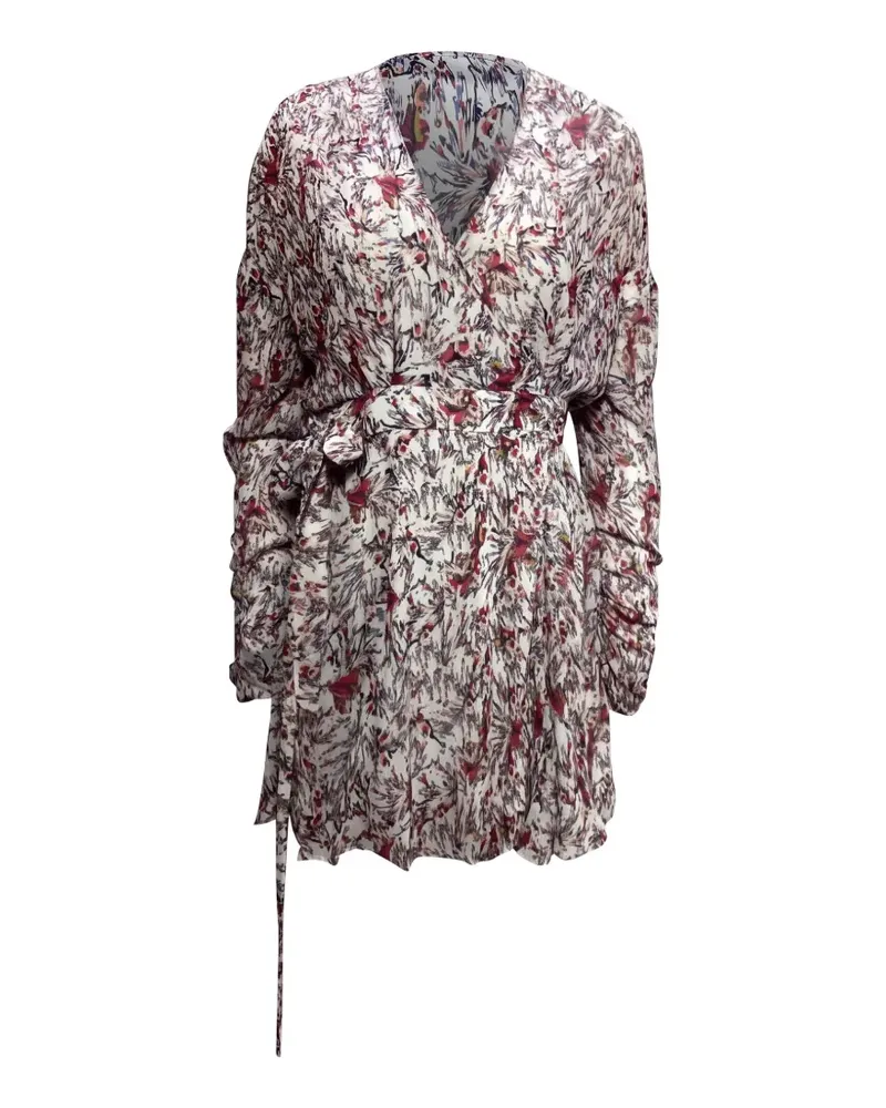 IRO Wickelminikleid mit Blumenprint - Weiß Weiß