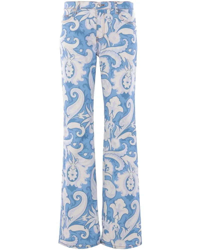 Etro Straight-Leg-Jeans mit Print - Weiß Weiß
