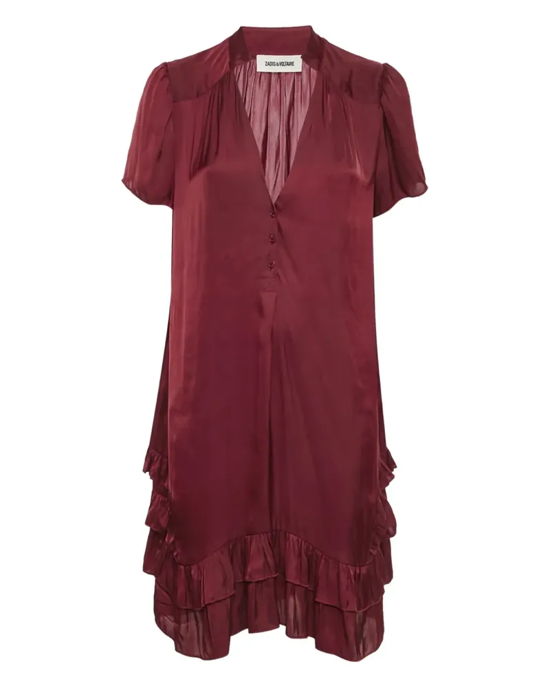 Zadig & Voltaire Gerüschtes Satinkleid - Rot Rot