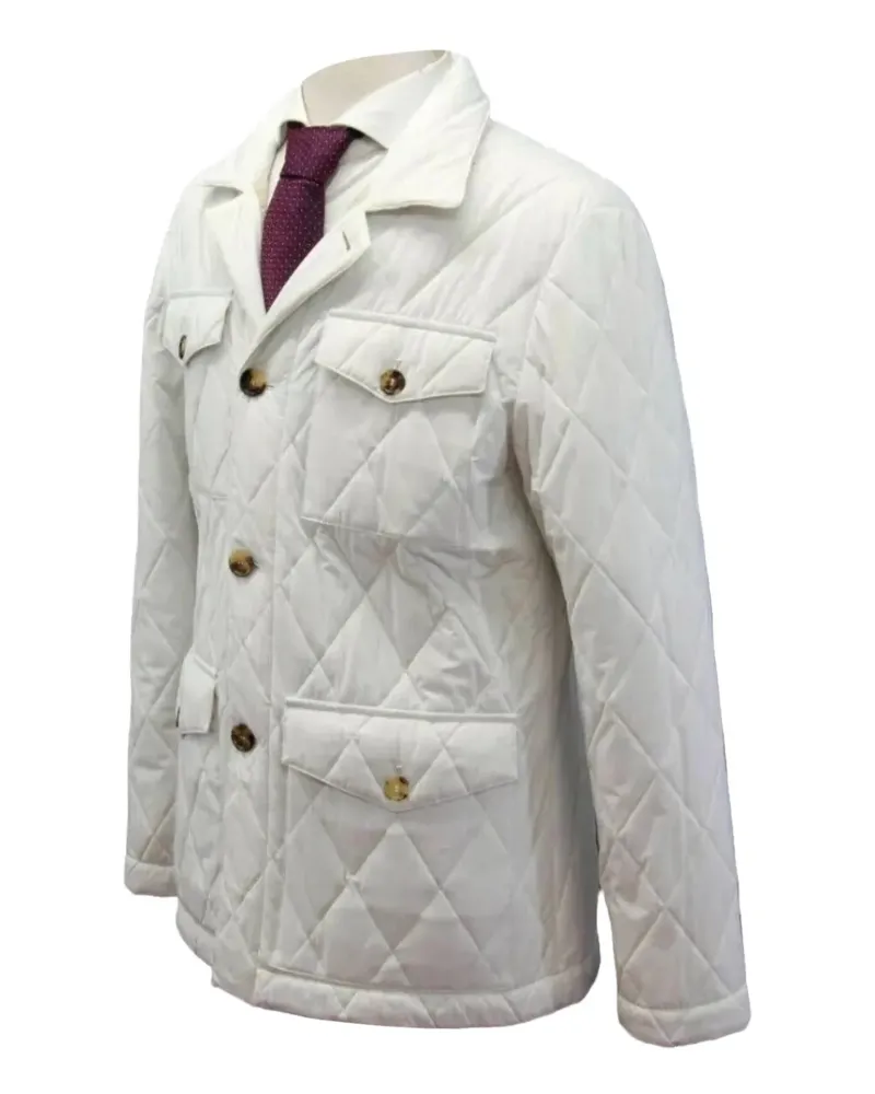 Brunello Cucinelli Gefütterte Jacke - Weiß Weiß