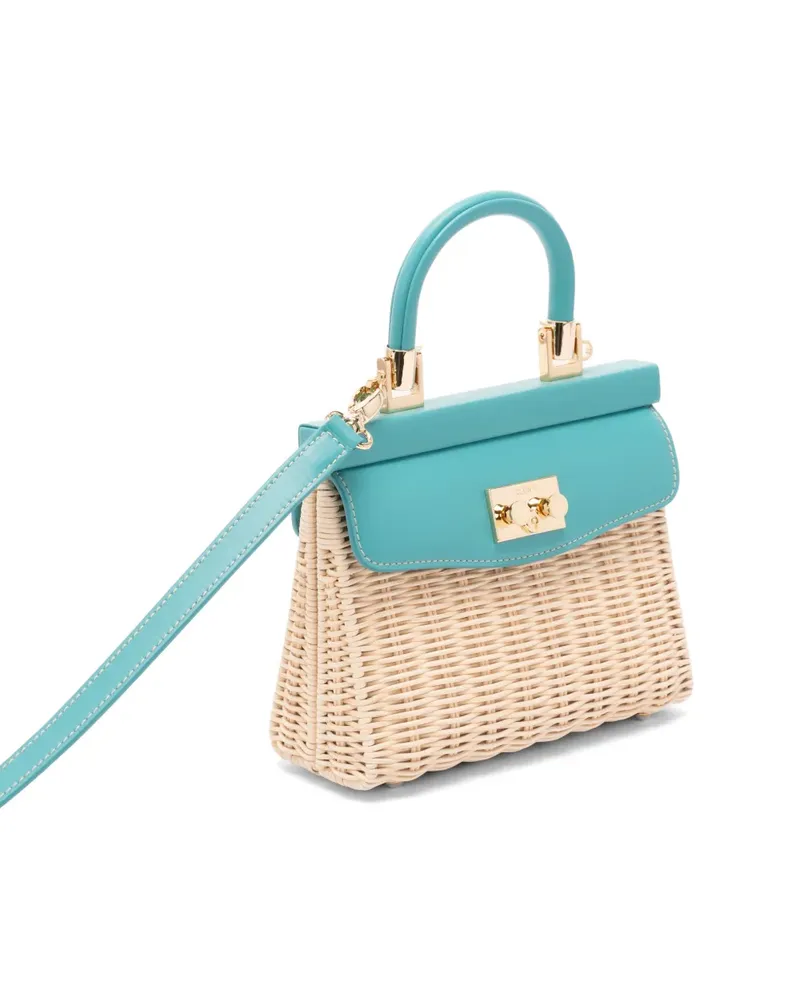 Rodo small wicker tote bag - Nude Nude