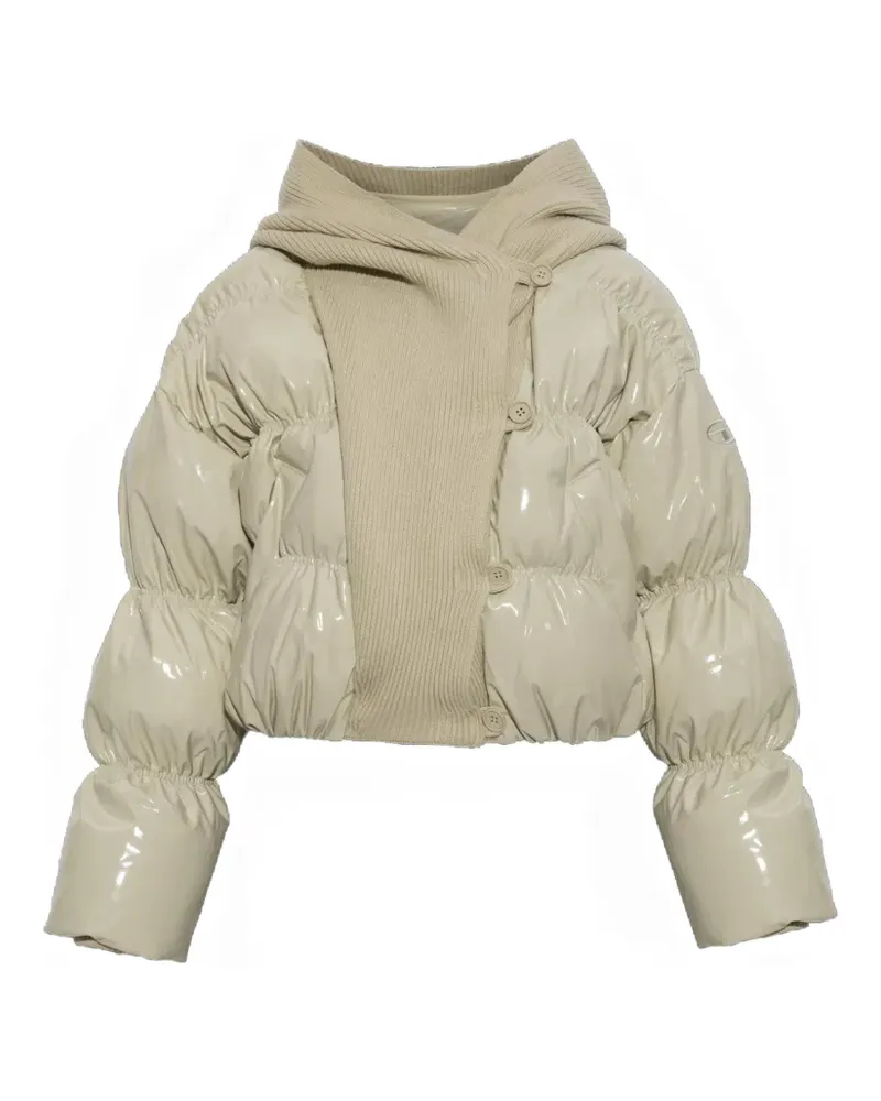 Diesel W-Idney hooded puffer jacket - Nude Nude